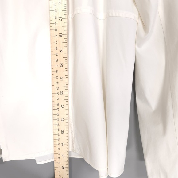 LAFAYETTE 148 Ivory Zip Front Classic Blouse Long Sleeve Stretch Top 22W - Picture 7 of 8
